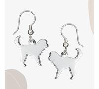 Cockapoo Silhouette Silver Earrings