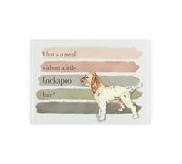 Cockapoo Small Glass Worktop Saver - Dogs Themed Humourous Gifts - Smooth Kitchen Chopping/Cutting Board Worktop Protector with Non-Slip Feet 28.5cm x 20cm (11" x 8")