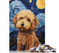 Cockapoo Starry Night Dog Puzzle Jigsaw Creative Puzzles For Grown Ups 500 Piece Jigsaw Puzzles For Adults And Teenagers Jigsaw Puzzle Educational Toys Gift 500pcs (52x38cm)