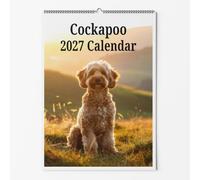 Cockapoo Wall Calendar - Choice Of Sizes - A4 Dog Calendar - Dog Lovers Monthly Planner 2027