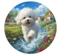 Cockapoo1000 Piece Round Puzzle AnimalCreative Jigsaw Puzzles Adults & Kids Difficult Challenging1000pcs (67.5x67.5cm)