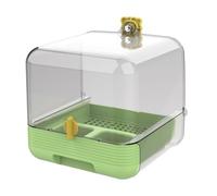 Cockatiel Bath Feeder - 2 in 1 Pull-out Transparent Parrot Bath, Quick Cleaning Bathtub Design, Easy Mount Acrylic Construction | Yard Outdoors Deck Indoor Inside Pet Bird Cage Accessory