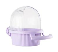 Cockatiel Food Container Dispenser Clear Open Covers Parrots Bird Cage Feeder With Perch For Home Or Pet Shops Antisplash Parakeets Feeder