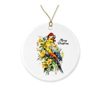Cockatiel Merry Christmas Ornament - Cockatiel Xmas Tree Decor - Funny Christmas Ornament - Ceramic Ornament - Pet Lover Printed on Both Sides