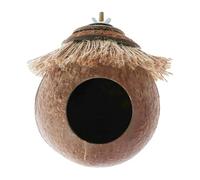 Cockatiel Nest - Bird Nesting, Bird Nest for Cage, Budgie Nest Box, Parakeet Birds Nest | Coconuts Bird Cage with Woven Cover, Bird Nest for Parrot, Hamster, Squirrel, Lovebird, Finches