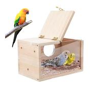 Cockatiel Nesting Box - Transparent Wooden Breeding Box for Conures, Canaries, and Budgerigars - Ideal Bird House for Nesting and Breeding