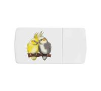 'Cockatiel Pair' Pill Box with Tablet Splitter (PI00034640)