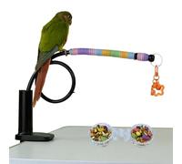 Cockatiel Perch with Bell Food Bowl Clip On Toys