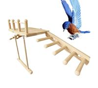 Cockatiel Perch, Wooden Bird Cage Ramp Swing Toy, Parakeets Climbing Play Accessory for Small Birds, Encourages Exercise, Mental Stimulation, Finches and Home Alone Time Entertainment