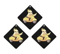Cockatiel Ride Motorcycle Cute Car Air Fresheners 3pcs Long Lasting Scent Car Mirror Hanging Scented Cards Tablets