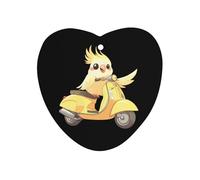Cockatiel Ride Motorcycle Cute Car Air Fresheners Long Lasting Scent Car Mirror Hanging Scented Cards Tablets Love form