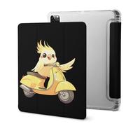 Cockatiel Ride Motorcycle Cute Tablet Case with Pencil Holder Unisex Slim Hard Protective Cover Compatible with iPad 2020 /Pro 2020/2020 AIR 4 /Pro 2021
