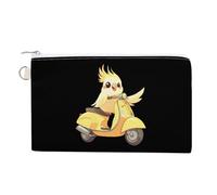 Cockatiel Ride Motorcycle Cute Zero Wallet for Women Men Lightweight Coin Pouch with Zippered