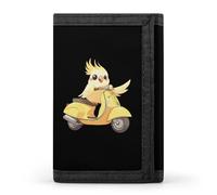 Cockatiel Ride Motorcycle Trifold Wallet for Men Classic Lightweight Credit Card Holder Tri Fold Purse with Zippered