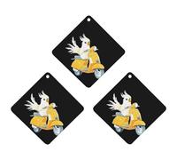 Cockatiel Riding Motorcycle Car Air Freshener 3-pack Aromatherapy Tablets Hanging Scented Cards for Rooms Bathrooms Wardrobe Rhombus