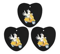 Cockatiel Riding Motorcycle Car Air Freshener 3-pack Aromatherapy Tablets Hanging Scented Cards for Rooms Bathrooms Wardrobe Love form