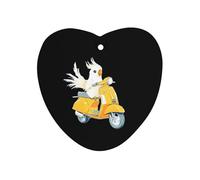 Cockatiel Riding Motorcycle Car Air Freshener Aromatherapy Tablets Hanging Scented Cards for Rooms Bathrooms Wardrobe Love form