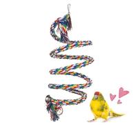 Cockatiel Rope Climbing Perch, Interactive Colourful Swings as a Toy, Bird Swing for the Bird Cage with Perch, for Budgies Conures Canaries for Climbing and Playing