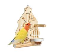Cockatiel Toys - Chewing Christmas Tree Shaped Parrot Toys for Medium Birds - Interactive Wooden Perch Climbing Stand Enrichment for Inside Cage Cockatiel Finch Macaw Cockatoo Lovebird Canary
