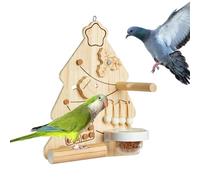 Cockatiel Toys - Chewing Cockatoo Toys with Christmas Tree Design - Wooden Stand Enrichment Interactive Climbing for Inside Cage Lovebird Macaw Cockatiel Finch Canary Conure