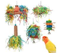 Cockatiel Toys,Colorful Bird Shredding Toys | Shredding Chew Supplies Treat-Dispensing Exercise-Promoting Mental-Stimulating Indestructible for Macaw Window Conure Cockatoo Squirre