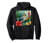 Cockatiel Tropical Flowers Exotic Bird Nature Design Pullover Hoodie