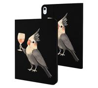 Cockatiel with Wine Funny Tablet Cases Multi-Viewing Angels Trifold Stand Case Compatible with iPad Series