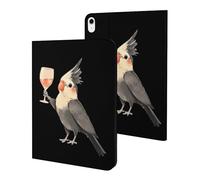 Cockatiel with Wine Funny Tablet Cases Multi-Viewing Angels Trifold Stand Case Compatible with iPad Series