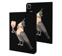 Cockatiel with Wine Funny Tablet Cases Multi-Viewing Angels Trifold Stand Case Compatible with iPad Series