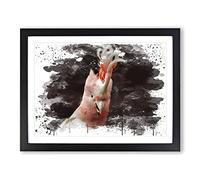 Cockatoo Bird No.1 V3 Modern Framed Print | A4 Black Framed Wall Art | Ready to Hang | Modern Nature Picture | Living Room Bedroom Lounge Office