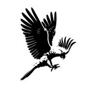 Cockatoo Birds Set Silhouette Mural and Wall Vinyl Decal 40x52.4cm Tattoo Culture Black