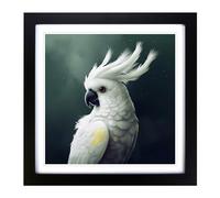 Cockatoo Conceptual Art No.1 Framed Print | 18x18 Inch Black Framed Wall Art | Ready to Hang | Modern Nature Picture | Living Room Bedroom Lounge Office