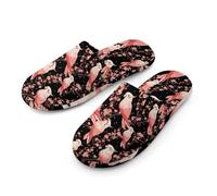 Cockatoo Flower Men's Flannel Slipper Soft Comfy House Shoes Non Slip Winter Warm Indoor Outdoor Slippers