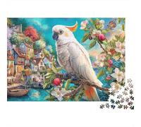 Cockatoo Village 1000 PieceJigsaw Puzzle for Adults PuzzlesEducationalFloral Bird Game Challenging PuzzlesPuzzle Game for The Whole for Women, Gifts for Men70x50cm/1000pcs
