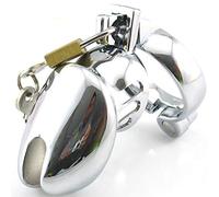 Cockcage Chastity Belt Chastity Cage Stainless Steel Hand Polished Comfortable and Breathable with External Padlock Chastity Sex Restraints Fetish Slaves(40mm)