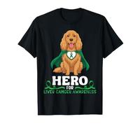 Cocker Dog Hero for Liver Cancer Awareness Support Warrior T-Shirt