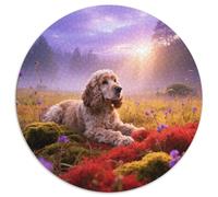 Cocker Spaniel 1000-Piece Circular Puzzle Featuring Pet Dog, Just The Right Level of Challenge, Great for Group Activities 1000pcs (67.5x67.5cm)