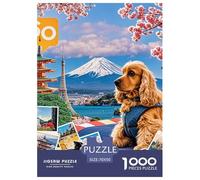 Cocker Spaniel 1000 Piece Jigsaw Puzzles for Adults with Extra Fun Challenges Cute Pet Dog Home Decors Creativity & Gift Giving 70x50cm/1000pcs