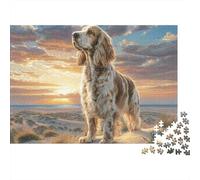 Cocker Spaniel 1000 Pieces Jigsaw Puzzles Engaging Educational Games Cocker Spaniel in Desert Jigsaw Puzzles Beautiful Decoration for Adults & Families 38x26cm/1000pcs