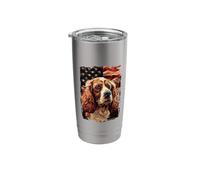 Cocker Spaniel American Flag Stainless Steel Insulated Tumbler