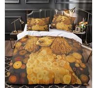 Cocker Spaniel art 3D Print 3 PCS Comforter Cover vibrant circular style Duvet Cover Set Dust Mite Resist Microfiber Zipper Closure Dust Mite Proof for Kids Teens Single（140x200cm）