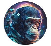 Cocker Spaniel Astronaut 1000 Pieces Puzzle Gifts Round Jigsaw Puzzles 1000 Pieces for Adults for Home Decor, Brain Training 67.5x67.5cm