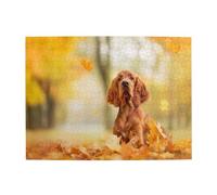 Cocker Spaniel Autumn Park Brown Spaniel Dogs,500 Pieces Puzzles for Adults-Wooden Jigsaw Puzzle for Adults Elderly