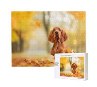 Cocker Spaniel Autumn Park Brown Spaniel Dogs,500 Pieces Wooden Jigsaw Family Game Jigsaw Puzzles for Adults Teens Home Decor