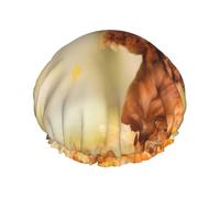 Cocker Spaniel Autumn Park Brown Spaniel Dogs Double Layer Elastic Waterproof Shower Cap Reusable Bath Cap
