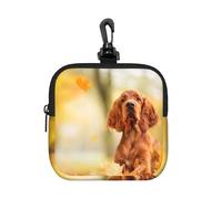 Cocker Spaniel Autumn Park Brown Spaniel Dogs, Square Zipper Storage Bag, Neoprene Coin Purse, Small Wallets, Change Pouch, Change Purse