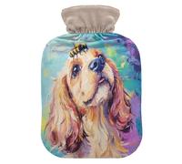 Cocker Spaniel Bee Blue tag3 Hot Water Bottle with Cover for Pain Relief tag1 for tag2, 2L