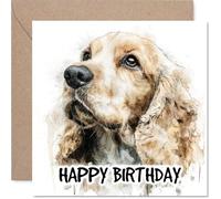 Cocker Spaniel Birthday Card for Men Women - Dog Breeds - Happy Birthday Card for Wife Grandma Cousin Husband, 145mm Bday Greeting Cards