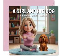 Cocker Spaniel Birthday Card for Women - A Girl and Her Dog - Happy Birthday Card for Girls, 145mm Female Greeting Cards
