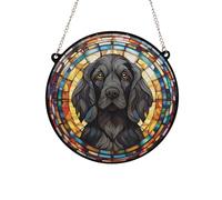 Cocker Spaniel Black Stained Glass Effect Suncatcher Gift for Dog Lovers - 19cm